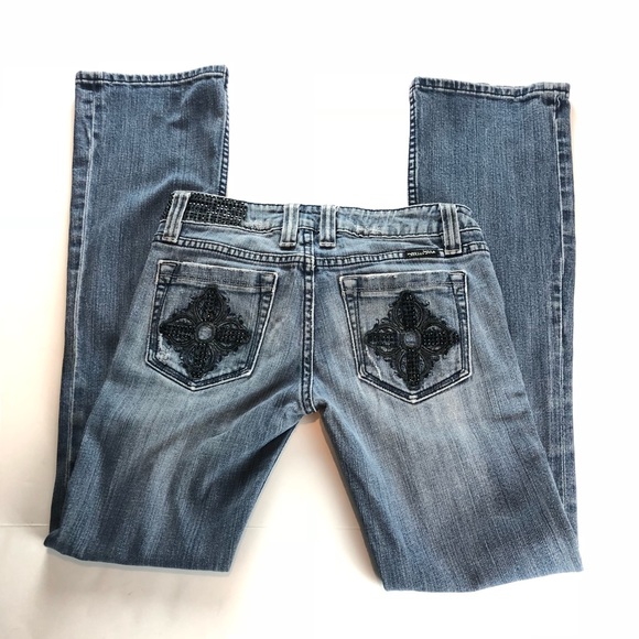 🔸Miss Me Embellished Medium Straight Cut Jeans - Picture 3 of 8